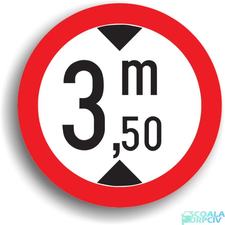 Accesul interzis vehiculelor cu inaltimea mai mare de ... m 