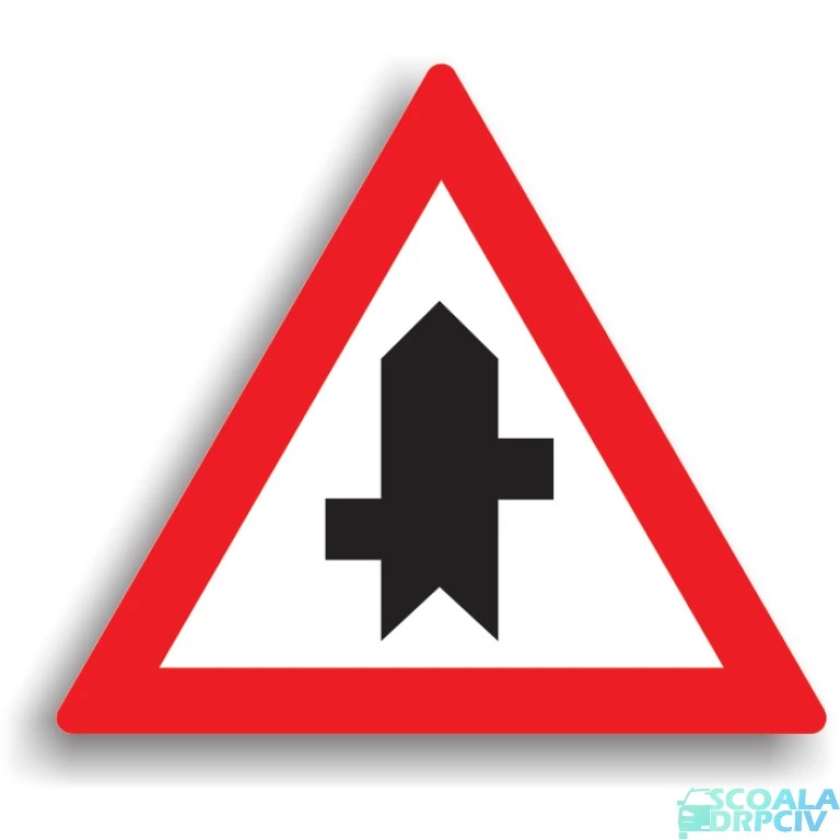 Intersectie cu un drum fara prioritate, (decalate)
