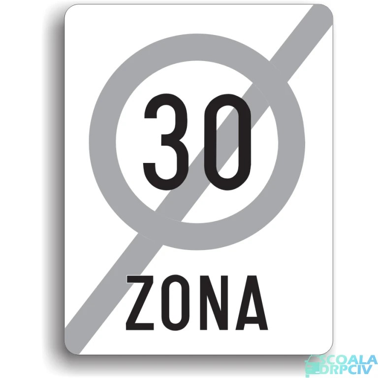 Sfarsitul zonei cu vitiza limitata la 30 km/h