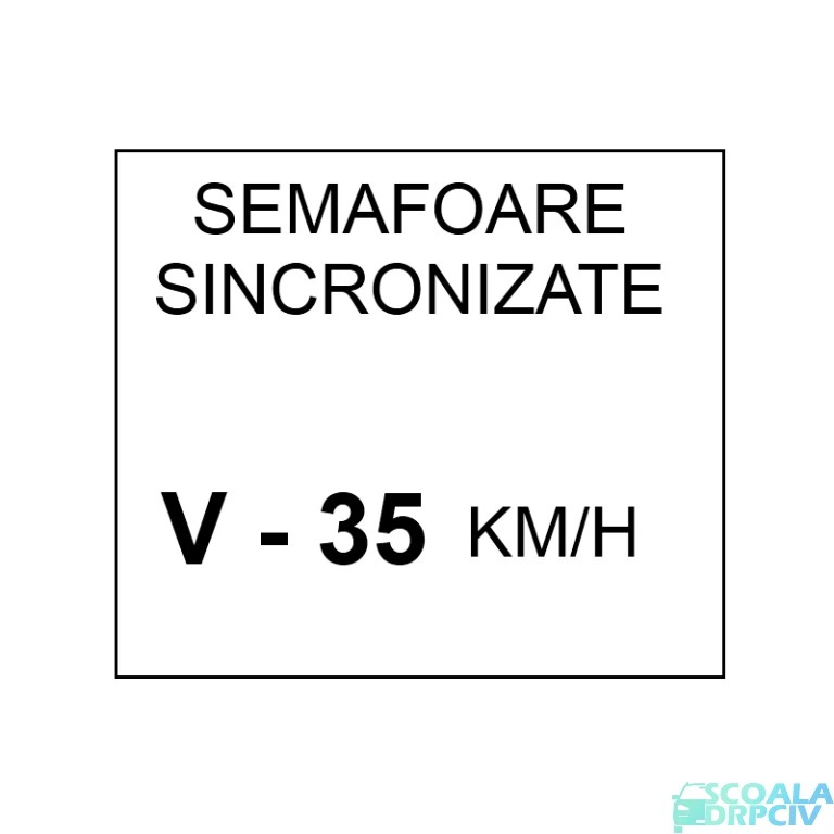 Viteza recomandata pe un sector de drum cu semafoare sincronizate