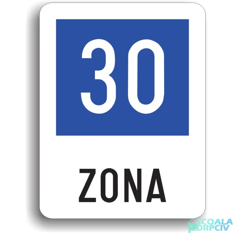 Zona cu viteza recomandata 30 km/h
